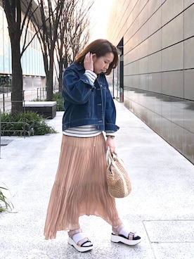 「GU（ジーユー）のアイテム（シューズ）」を使った、YUURIさん（レディース・156cm）の春コーディネート