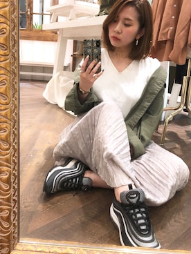 「DISCOAT（ディスコート）のアイテム（ミリタリージャケット）」を使った、YUURIさん（レディース・156cm）の春コーディネート
