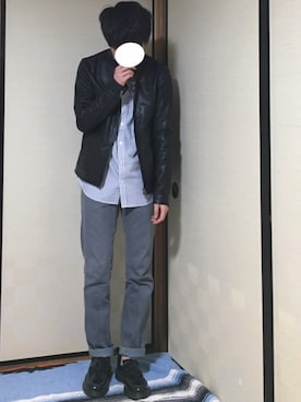 「JOURNAL STANDARD relume（ジャーナルスタンダード　レリューム）のアイテム（ライダースジャケット）」を使った、zawaさん（メンズ・169cm）の春コーディネート