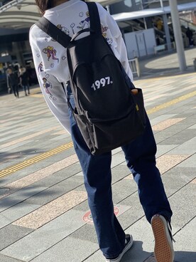 「youthloser」｜「アイテム（スウェット）」を使った、Kohakuさん（レディース・149cm）の冬コーディネート