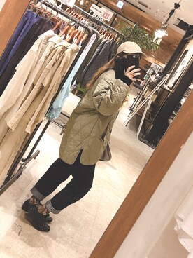 「ゆったりシルエット」｜「アイテム（ノーカラージャケット）」を使った、むっちぽてとさん（レディース・154cm）の春コーディネート