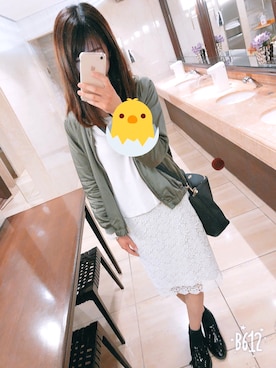 「niko and...（ニコアンド）のアイテム（MA-1）」を使った、riss1122さん（レディース・161cm）の春コーディネート