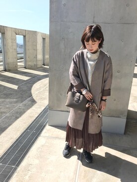 「DISCOAT（ディスコート）のアイテム（その他アウター）」を使った、iwafuji harukaさん（レディース・160cm）の秋コーディネート