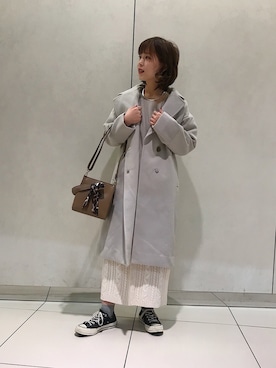「消えそうな色コーデ」｜「アイテム（その他アウター）」を使った、iwafuji harukaさん（レディース・160cm）の秋コーディネート