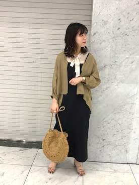 「DISCOAT（ディスコート）のアイテム（ブルゾン）」を使った、iwafuji harukaさん（レディース・160cm）の春コーディネート
