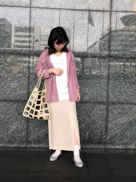 「Discoat」｜「アイテム（バレエシューズ）」を使った、iwafuji harukaさん（レディース・160cm）の春コーディネート