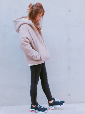 「アイテム（レギンス/スパッツ）」を使った、shioriさん（レディース・158cm）の冬コーディネート