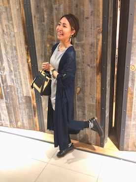 「DIESEL（ディーゼル）のアイテム（カーディガン/ボレロ）」を使った、Misakiさん（レディース・158cm）の春コーディネート