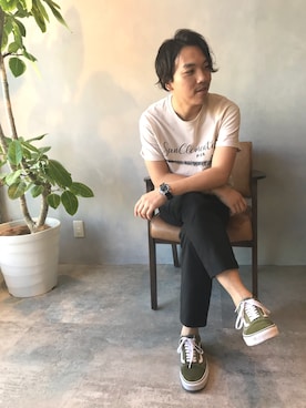「Martin Margiela」｜「アイテム（スラックス）」を使った、藤田ファム (Un ami)さん（メンズ・171cm）の春コーディネート