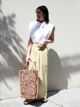 「summer」｜「アイテム（トートバッグ）」を使った、rikoさん（レディース・160cm）の春コーディネート