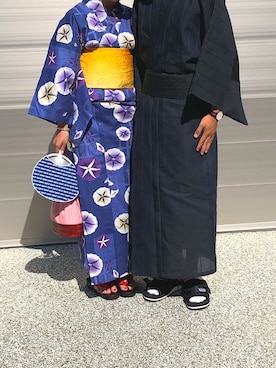 「浴衣」｜「アイテム（雑貨/ホビー）」を使った、akさん（レディース・158cm）の夏コーディネート