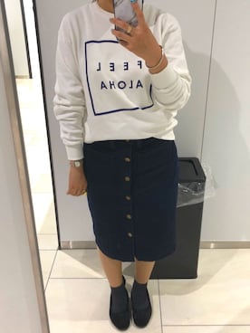 「学校」｜「アイテム（スウェット）」を使った、akさん（レディース・158cm）の冬コーディネート