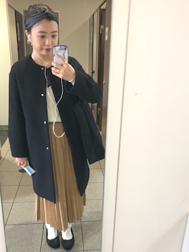 「UNITED ARROWS（ユナイテッドアローズ）のアイテム（バンダナ/スカーフ）」を使った、akさん（レディース・158cm）の冬コーディネート