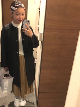 「白ニット」｜「アイテム（財布/小物）」を使った、akさん（レディース・158cm）の冬コーディネート