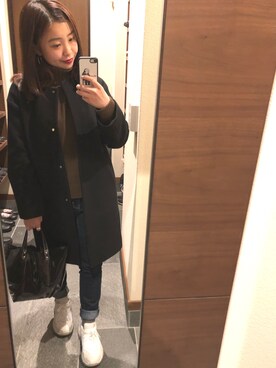 「UNITED ARROWS（ユナイテッドアローズ）のUWSC バイアス タートルネック ニット 18AW†（ニット/セーター）」を使った、akさん（レディース・158cm）の春コーディネート