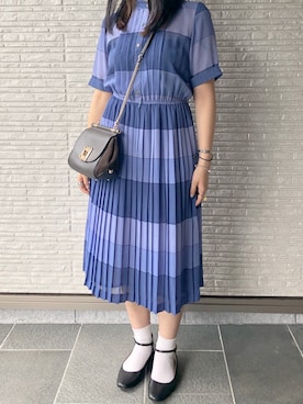 「くつした」｜「アイテム（ワンピース/ドレス）」を使った、akさん（レディース・158cm）の冬コーディネート