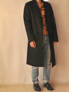 「ボーイフレンドデニム」｜「アイテム（ジャケット/アウター）」を使った、ぶらうに～さん（レディース・154cm）の秋コーディネート