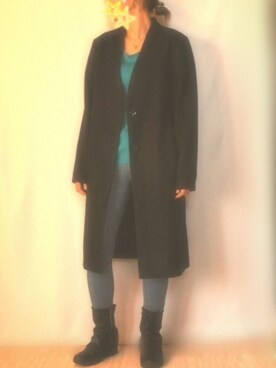 「オシャレパッソ」｜「アイテム（チェスターコート）」を使った、ぶらうに～さん（レディース・154cm）の秋コーディネート