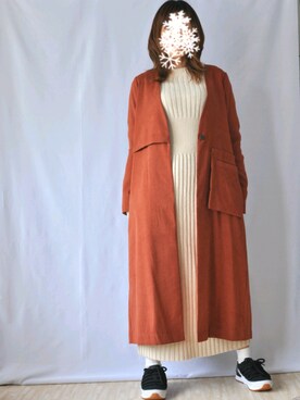 「OSMOSIS（オズモーシス）のアイテム（その他アウター）」を使った、ぶらうに～さん（レディース・154cm）の冬コーディネート