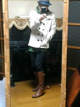「アイテム（トレンチコート）」を使った、蓮華さん（メンズ・171cm・40代）の冬コーディネート