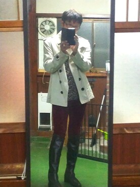 「アイテム（トレンチコート）」を使った、蓮華さん（メンズ・171cm・40代）の秋コーディネート
