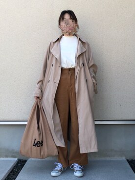 「平成最後のWEARISTAセンバツ」｜「アイテム（トレンチコート）」を使った、𝚔𝚘さん（レディース・160cm）の春コーディネート