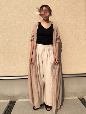 「日焼け対策」｜「アイテム（ワンピース/ドレス）」を使った、𝚔𝚘さん（レディース・160cm）の夏コーディネート