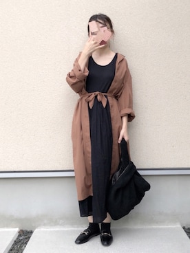「classicalelf（クラシカルエルフ）のアイテム（シャツワンピース）」を使った、𝚔𝚘さん（レディース・160cm）の秋コーディネート