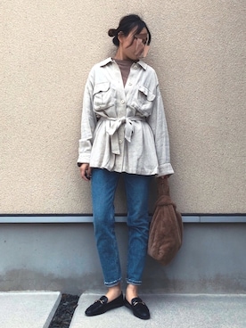 「COAT LAB（コートラボ）のアイテム（ジャケット/アウター）」を使った、𝚔𝚘さん（レディース・160cm）の秋コーディネート