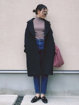 「マムジーンズ」｜𝚔𝚘さん（レディース・160cm）の秋コーディネート