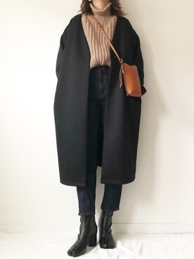 「sesenta（セセンタ）の【sesenta】足袋（タビ）ショートブーツ（7cmヒール）（ブーツ）」を使った、𝚔𝚘さん（レディース・160cm）の秋コーディネート