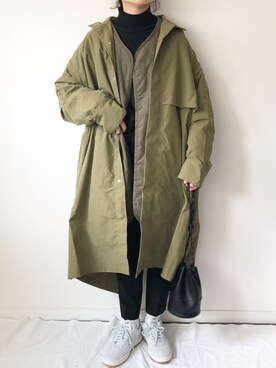 「Ambre Neige（アンブルネージュ）のアイテム（モッズコート）」を使った、𝚔𝚘さん（レディース・160cm）の冬コーディネート