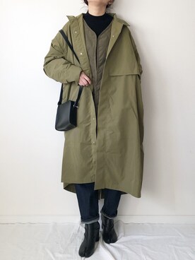「Ambre Neige（アンブルネージュ）のアイテム（モッズコート）」を使った、𝚔𝚘さん（レディース・160cm）の冬コーディネート