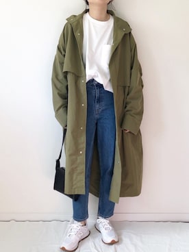 「Ambre Neige（アンブルネージュ）のアイテム（モッズコート）」を使った、𝚔𝚘さん（レディース・160cm）の冬コーディネート