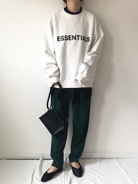 「FOG ESSENTIALS（エフオージーエッセンシャルズ）のアイテム（スウェット）」を使った、𝚔𝚘さん（レディース・160cm）の春コーディネート