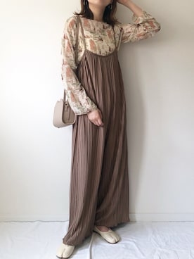 「prose verse（プロズヴェール）のアイテム（サロペット/オーバーオール）」を使った、𝚔𝚘さん（レディース・160cm）の春コーディネート