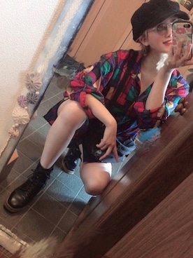 「古着好きな人と繋がりたい」｜「アイテム（キャスケット）」を使った、らいさん（レディース・162cm）の春コーディネート
