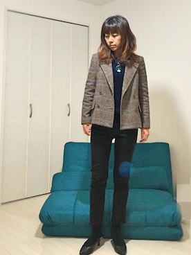 「Marc by Marc Jacobs（マークバイマークジェイコブス）のアイテム（テーラードジャケット）」を使った、I TSU KOさん（レディース・161cm）の冬コーディネート