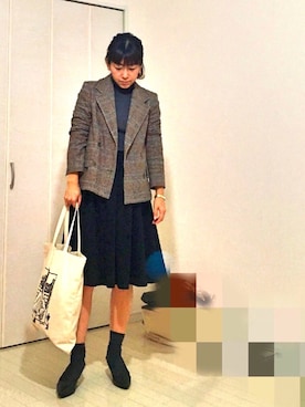 「Marc by Marc Jacobs（マークバイマークジェイコブス）のアイテム（テーラードジャケット）」を使った、I TSU KOさん（レディース・161cm）の冬コーディネート