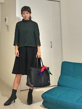 「Le Saundaのアイテム」を使った、I TSU KOさん（レディース・161cm）の冬コーディネート