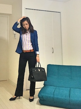 「Le Saundaのアイテム」を使った、I TSU KOさん（レディース・161cm）の春コーディネート