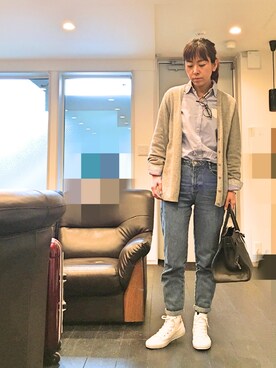 「cashmere（カシミア）のアイテム」を使った、I TSU KOさん（レディース・161cm）の春コーディネート