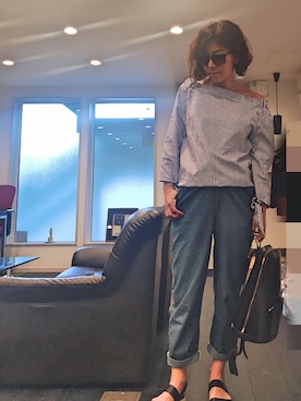 「BALLY（バリー）のアイテム（パンツ）」を使った、I TSU KOさん（レディース・161cm）の夏コーディネート