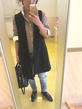 「Jeffrey Campbell（ジェフリーキャンベル）のアイテム（ローファー）」を使った、I TSU KOさん（レディース・161cm）の秋コーディネート