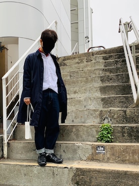 「Re（アールイー）のアイテム」を使った、MYさん（メンズ・172cm）の春コーディネート