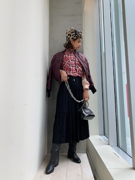「コーディネート」｜「アイテム（ダウンジャケット/コート）」を使った、Tolentino (トレンティーノ)さん（レディース・166cm）の秋コーディネート