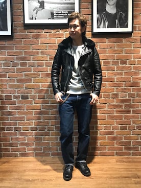 「ショット」｜「アイテム（スウェット）」を使った、KENJI KUBOTAさん（メンズ・176cm）の冬コーディネート