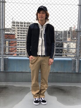 「schott（ショット）のSchott/ショット/URBAN CHINO PANTS/アーバン チノパンツ（チノパンツ）」を使った、KENJI KUBOTAさん（メンズ・176cm）の冬コーディネート