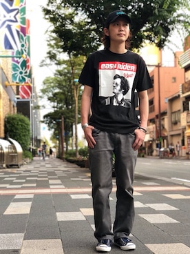 「ショット」｜「アイテム（キャップ）」を使った、KENJI KUBOTAさん（メンズ・176cm）の夏コーディネート