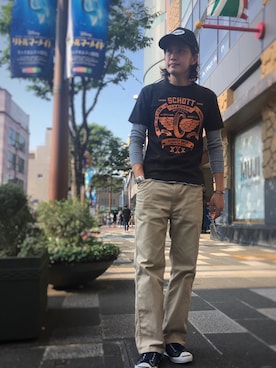 「ショット」｜「アイテム（キャップ）」を使った、KENJI KUBOTAさん（メンズ・176cm）の夏コーディネート